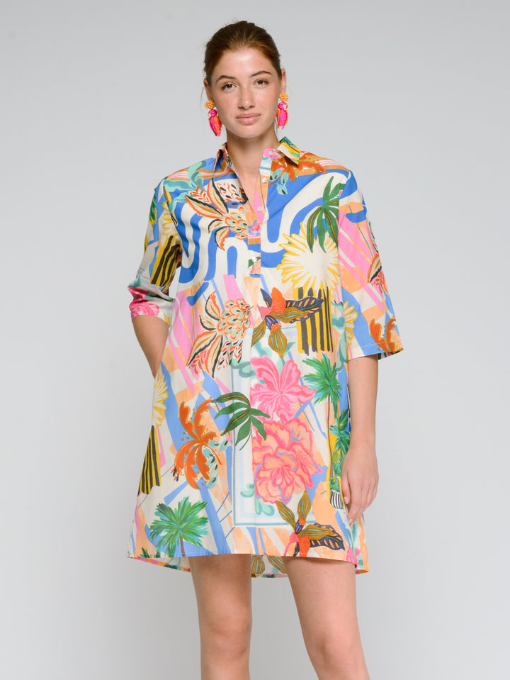 Shirt Dress | Multicolor Print