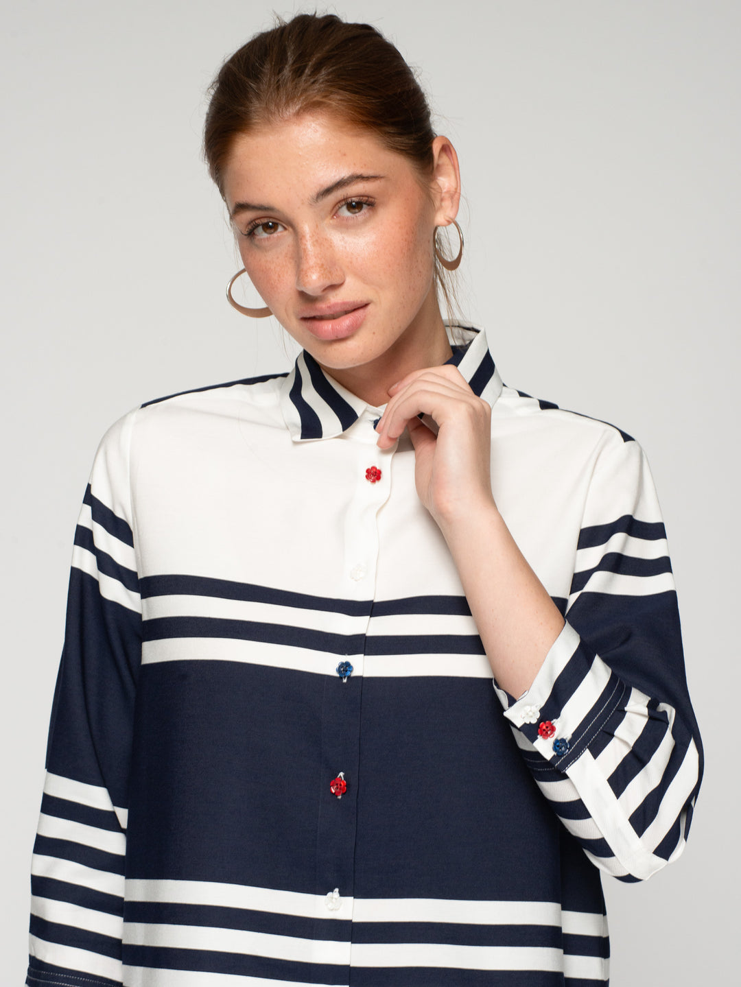 Tiffany Shirt | Navy Rayas