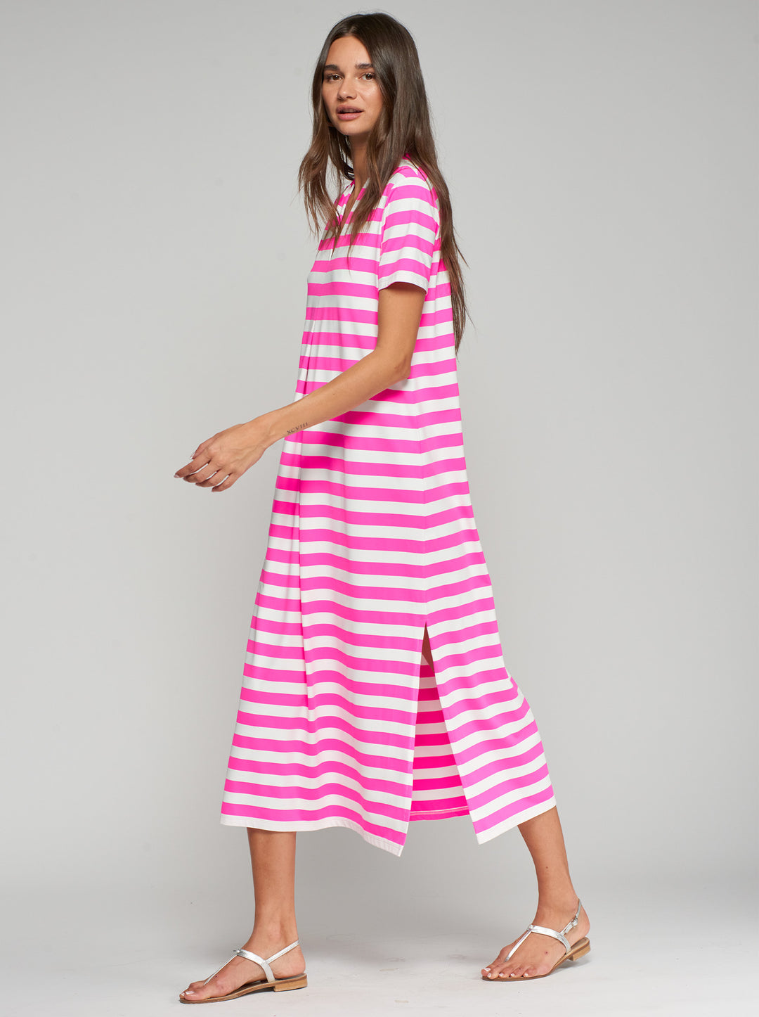 Striped Dress | Fuchsia