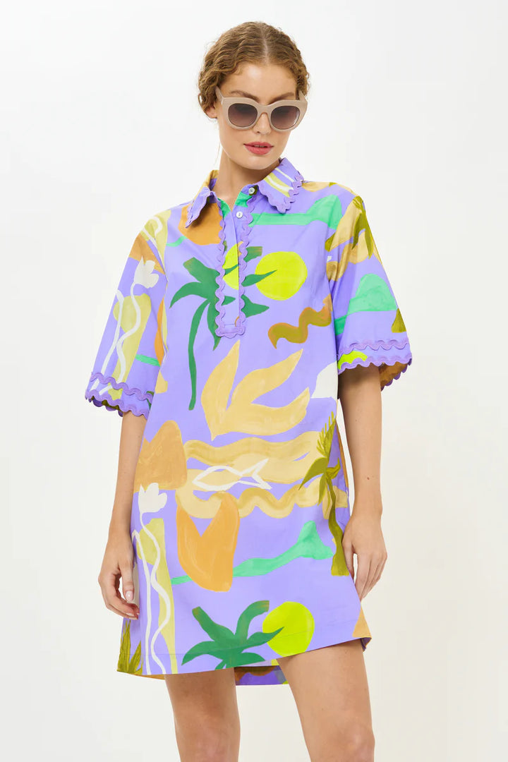 Collared Shirt Dress | Paradiso Blue