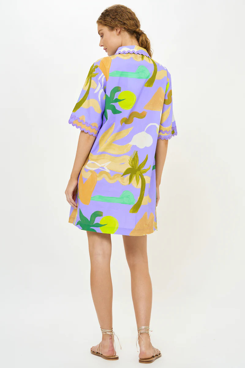 Collared Shirt Dress | Paradiso Blue