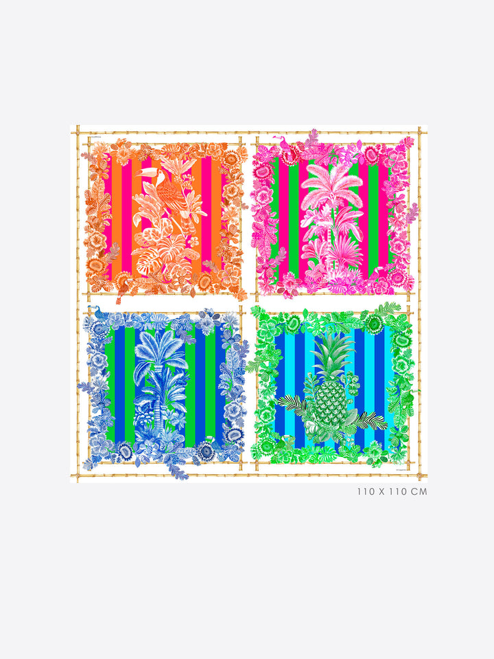 Foulard Silk Scarf | Tropical - Charlotte's Inc