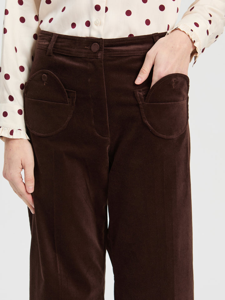 Ari Velvet Trousers | Brown