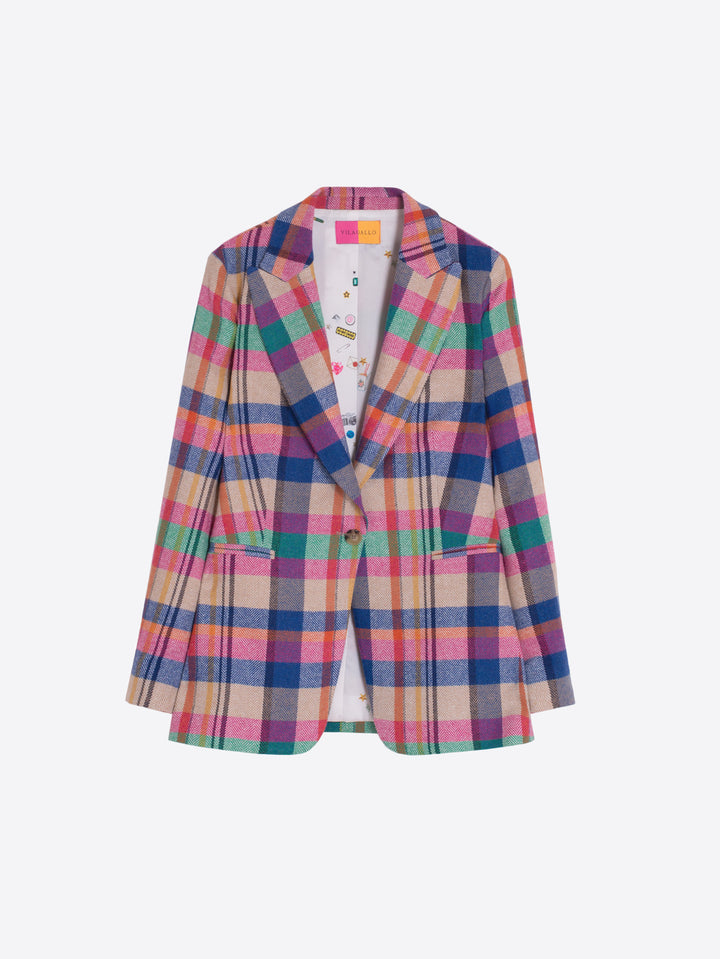 Sophia Woven Jacket | Herringbone Plaid