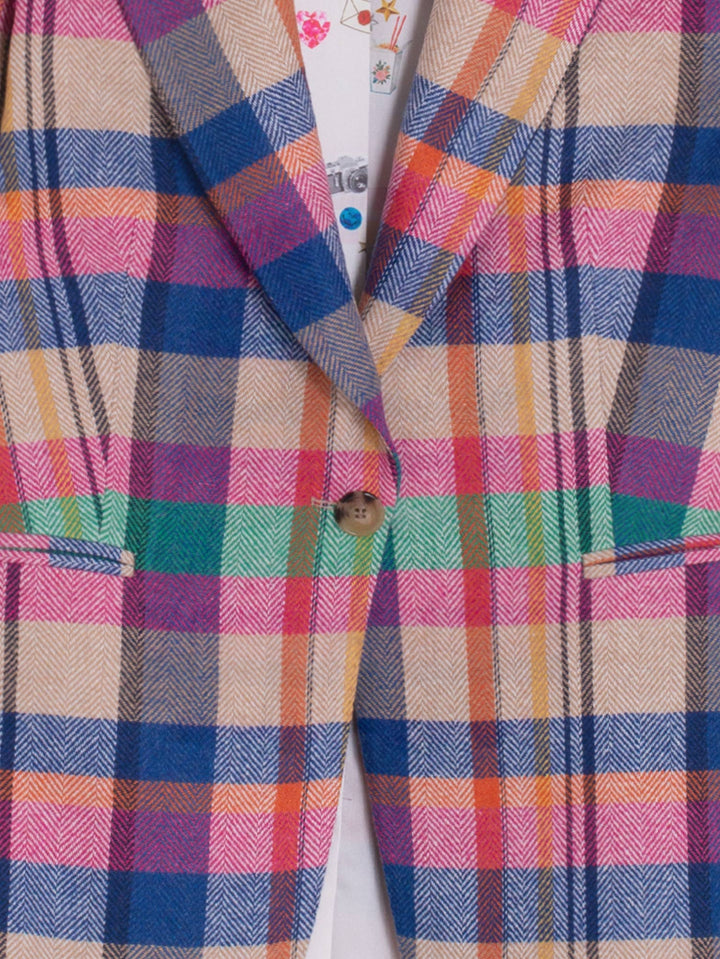Sophia Woven Jacket | Herringbone Plaid