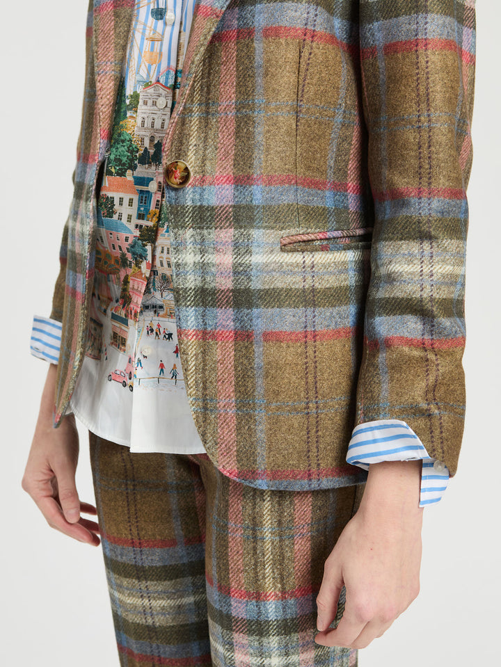 Heather Blazer | Plaid