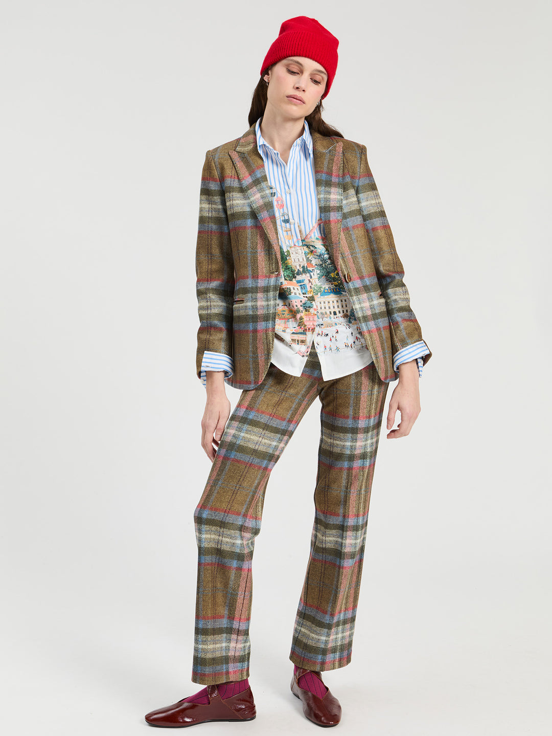 Heather Blazer | Plaid