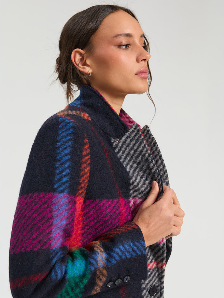 Pietra Coat | Plaid Multi