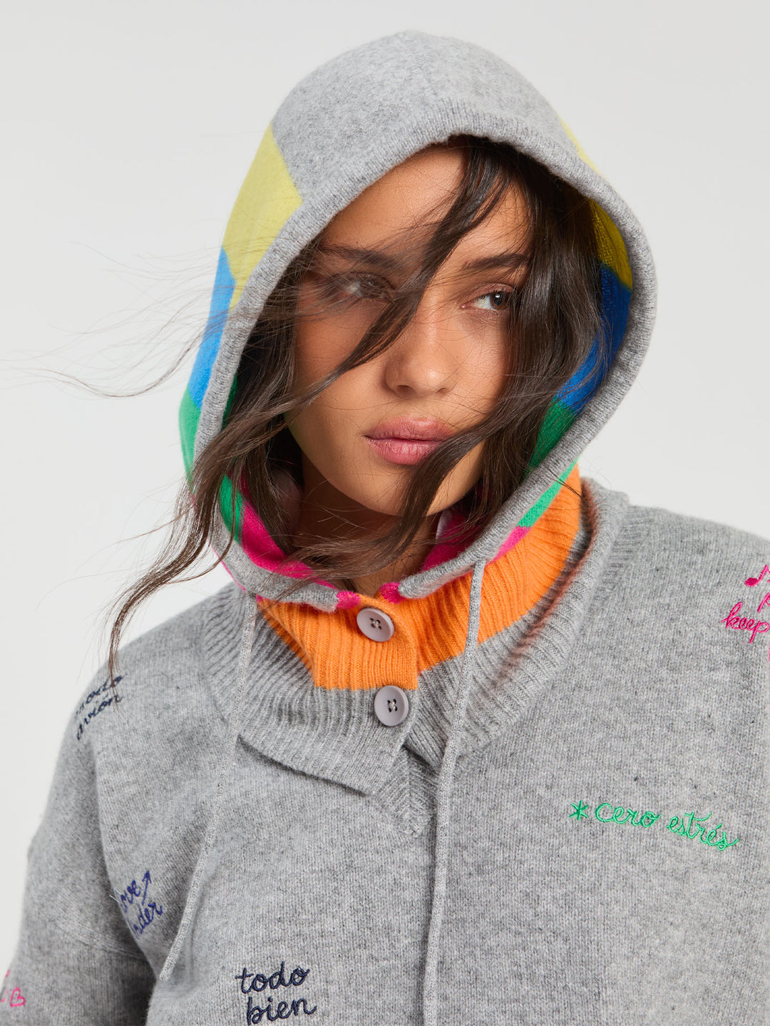 Knitwear Hood | Multicolor & Grey