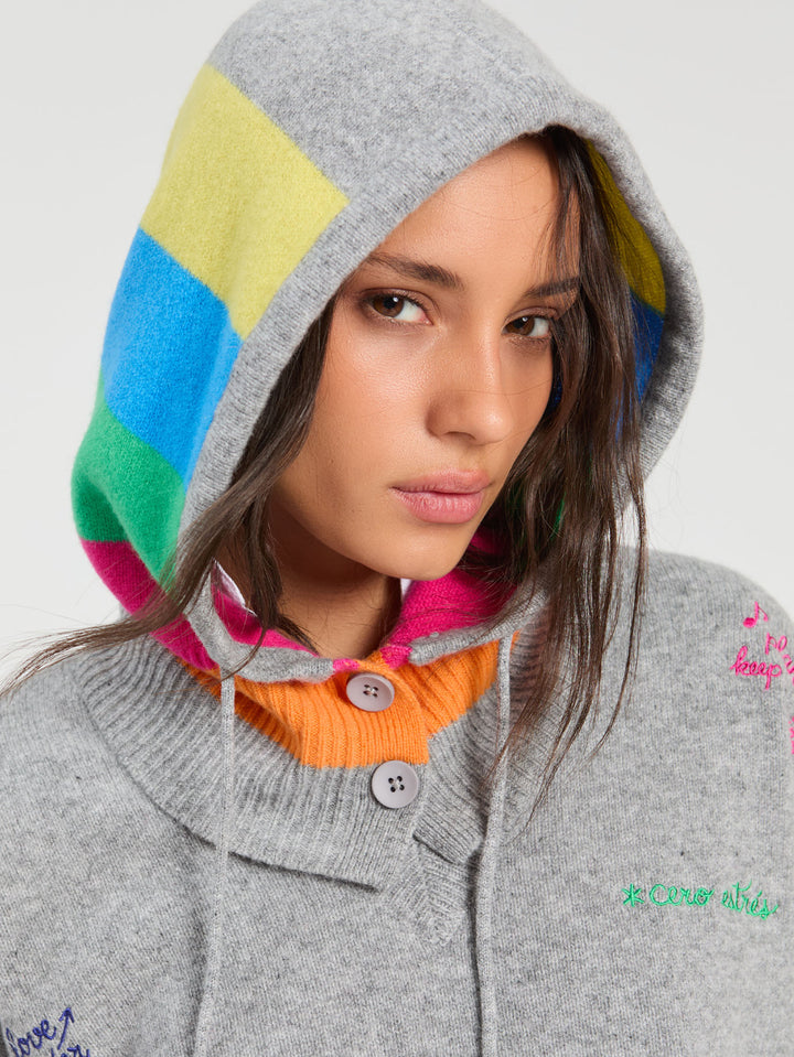 Knitwear Hood | Multicolor & Grey