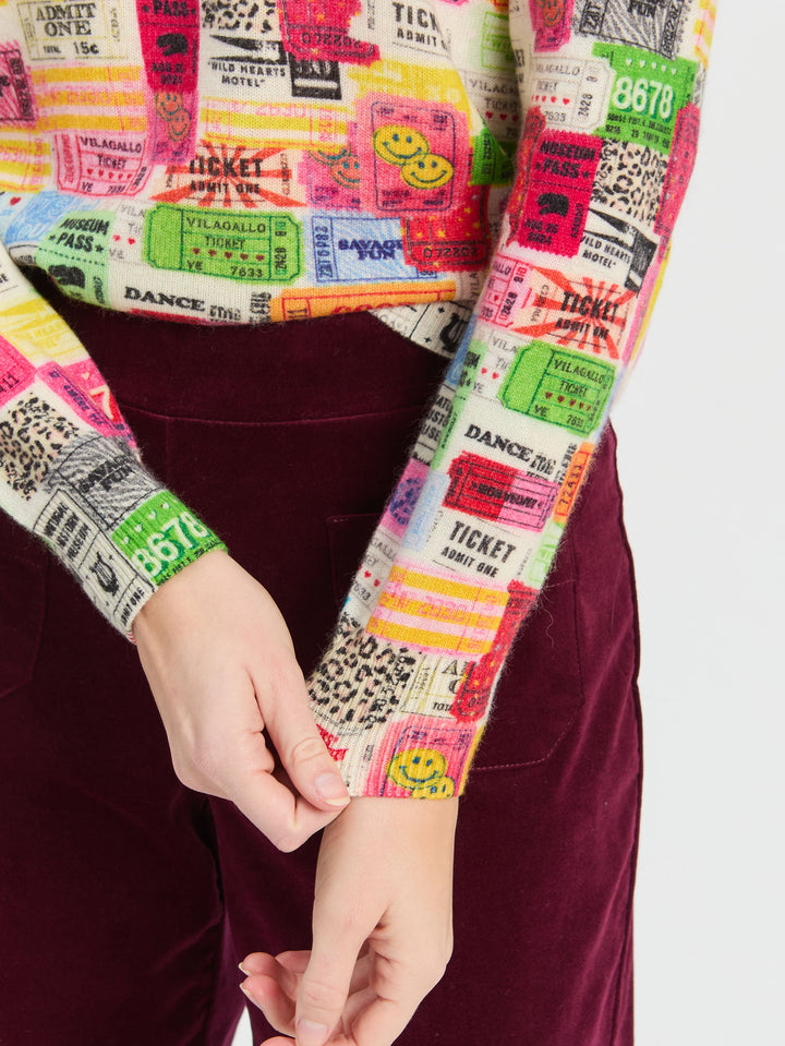 Printed Tickets Sweater