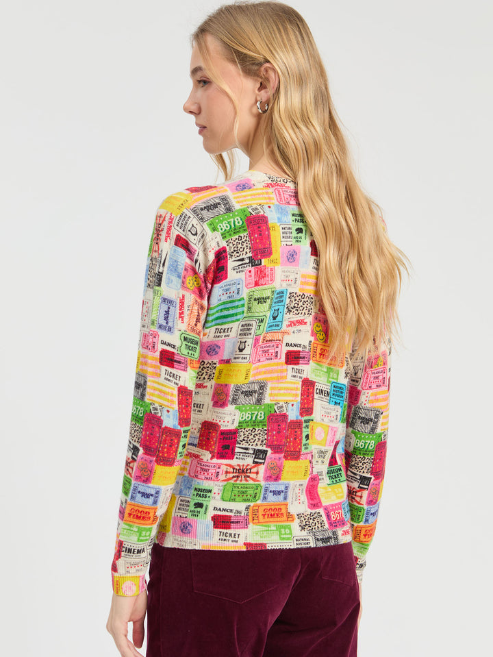 Printed Tickets Sweater