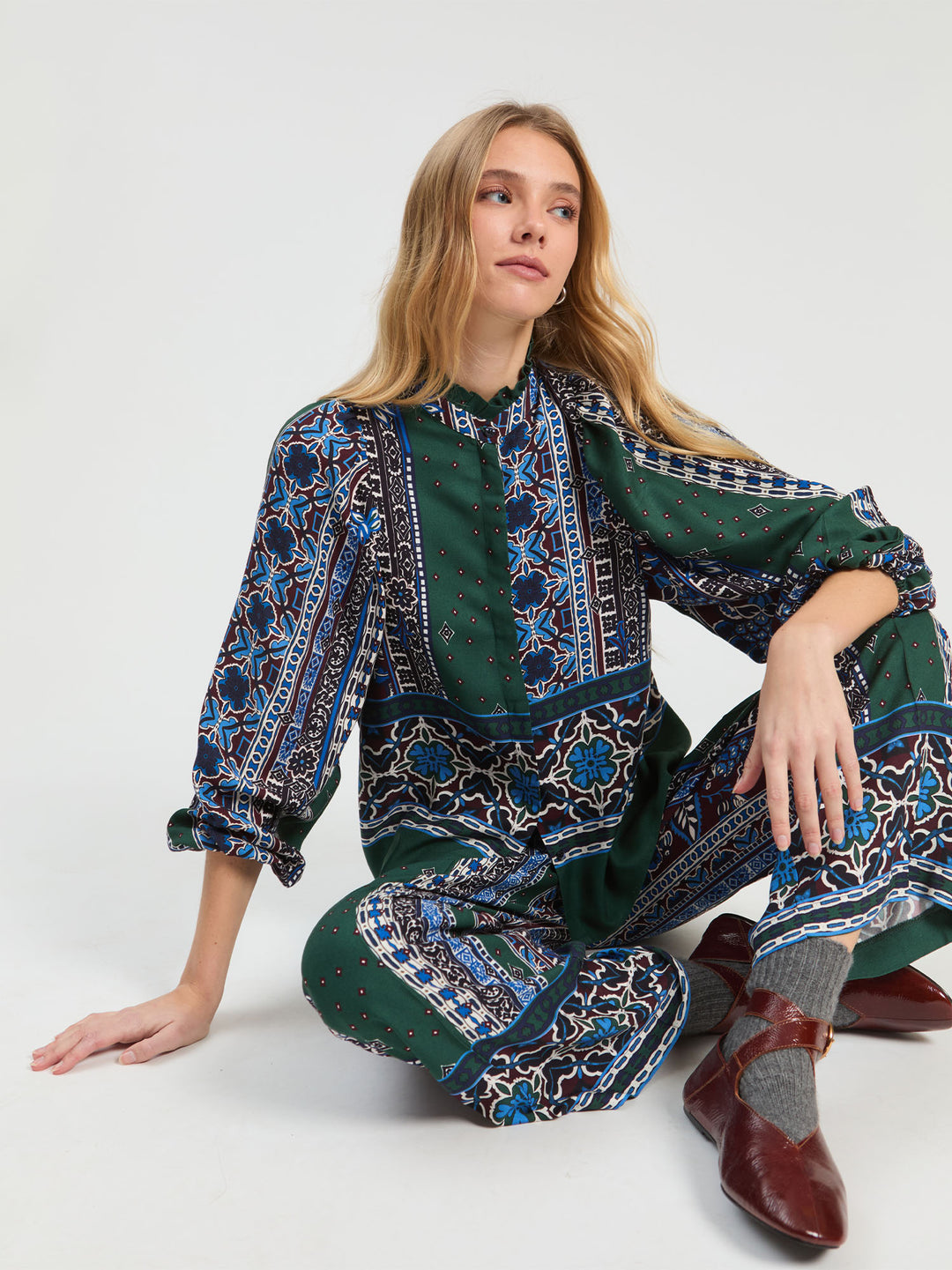 Lucia Trousers | Green and Blue