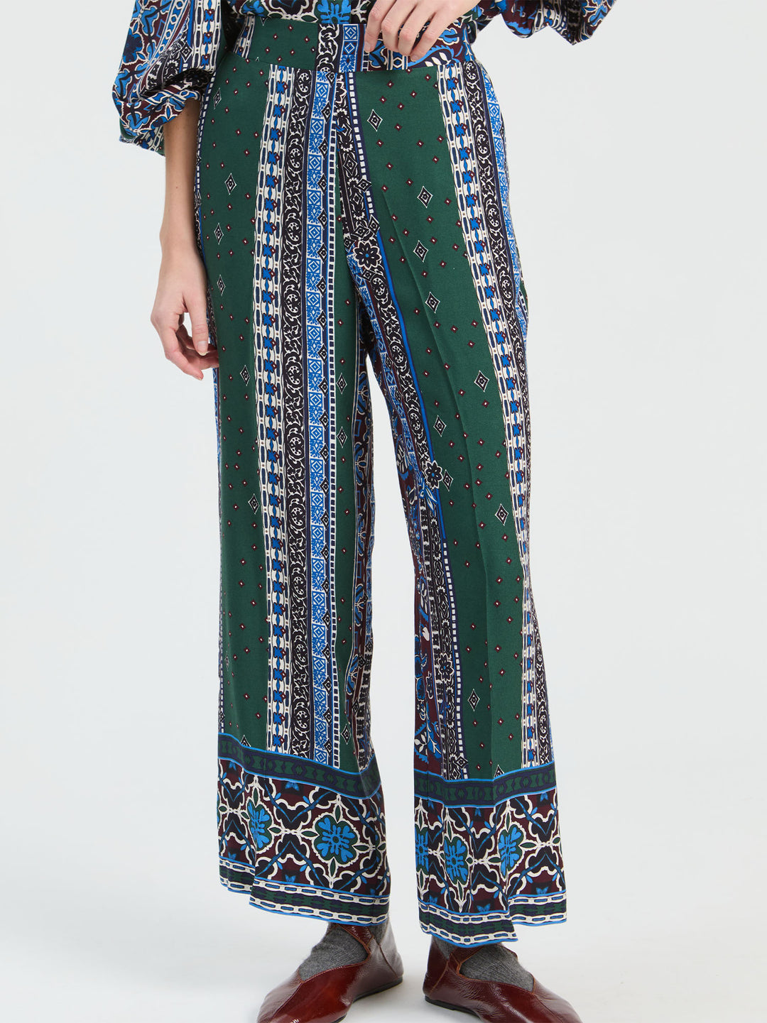 Lucia Trousers | Green and Blue