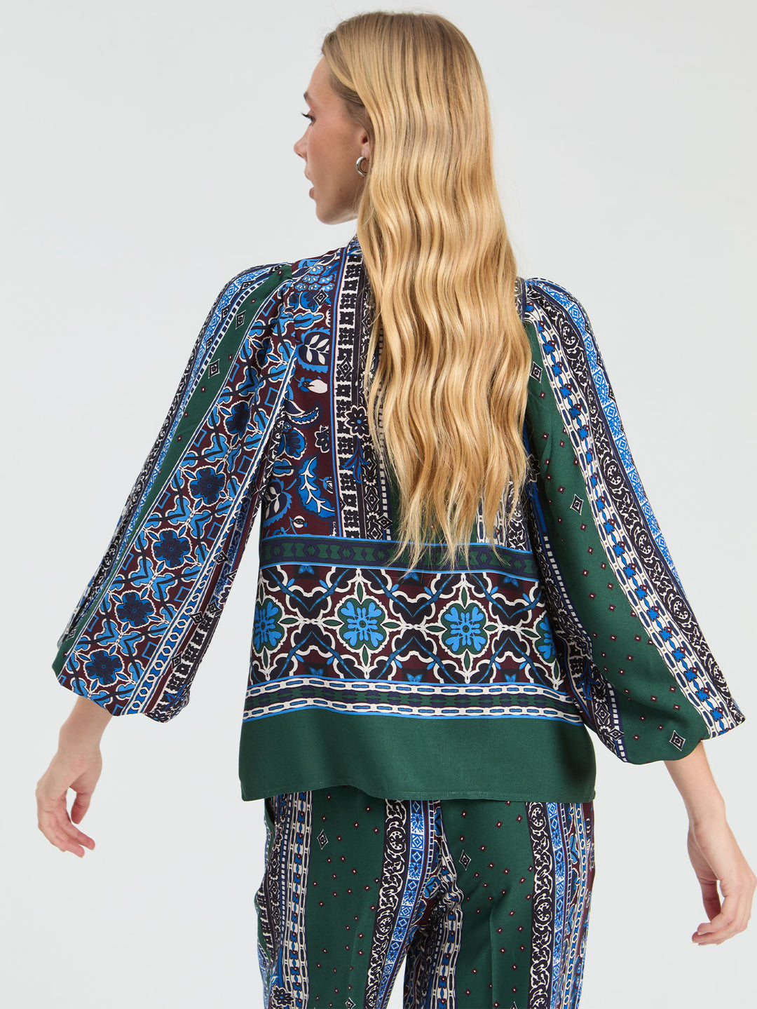 Tatiana Shirt | Green & Blue