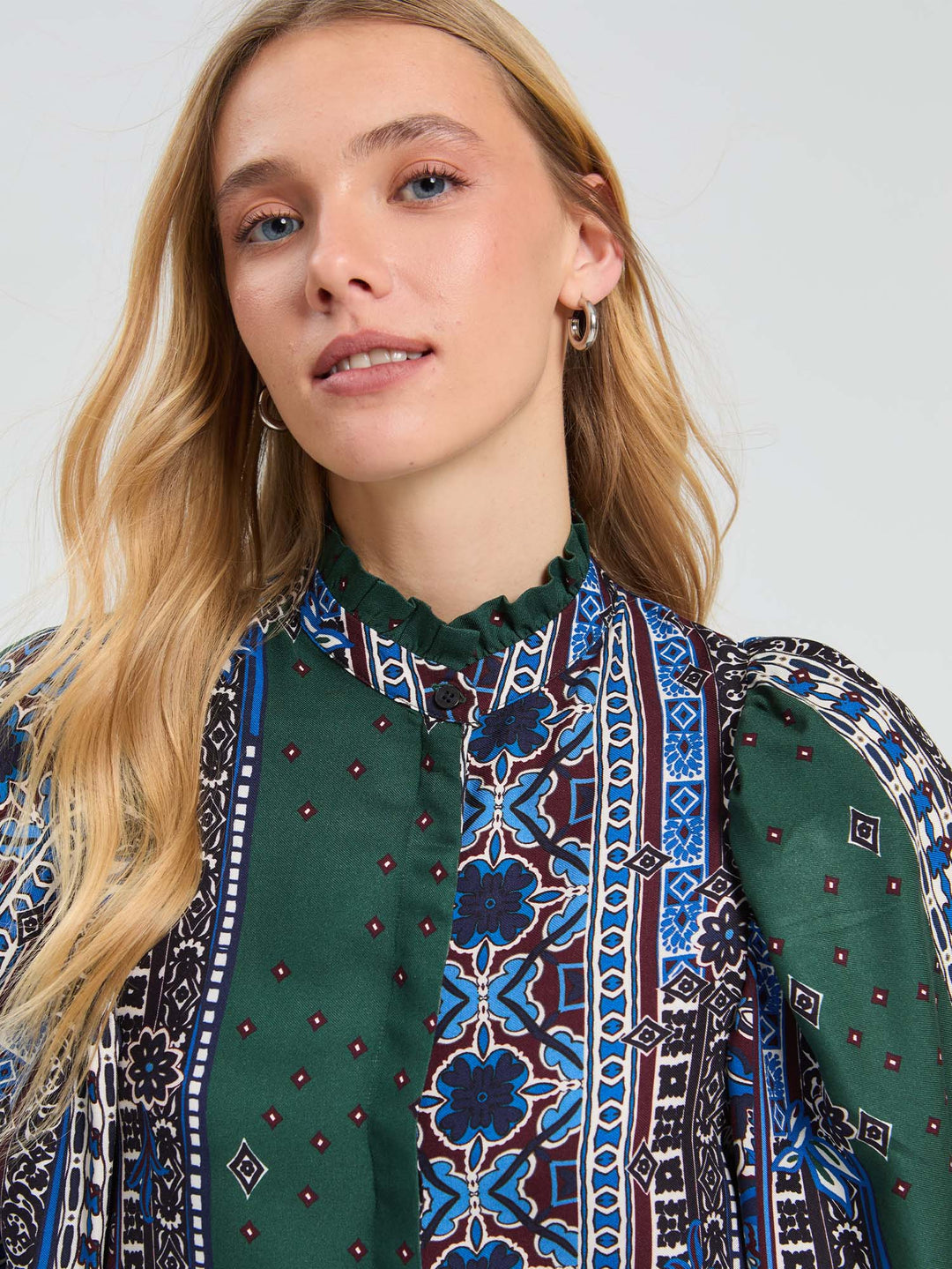 Tatiana Shirt | Green & Blue