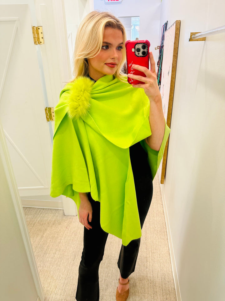 Spring Wrap Sweater With Fox Trim + Colors
