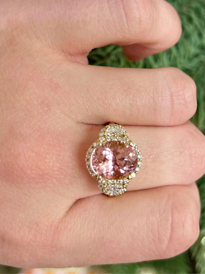 14k 0.45 Dia Pink Tourmaline Ring