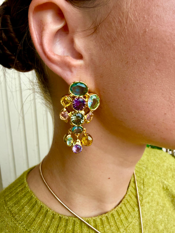 Aura Convertible Cluster Earrings | Multi Gem