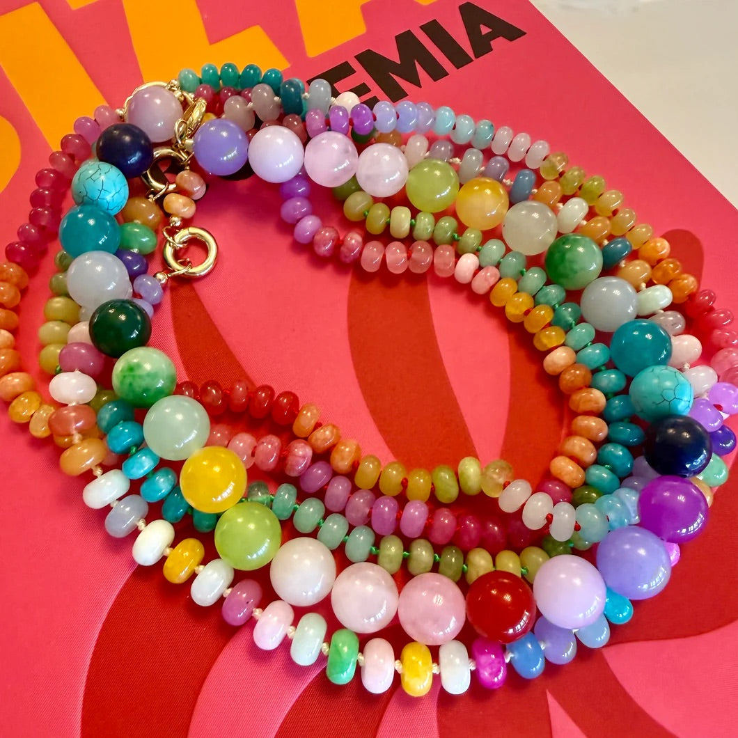 Mixed Gemstone Candy Necklace