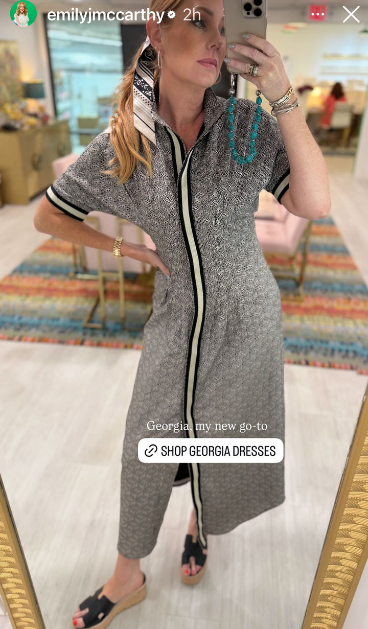 Georgia Dress | Black Tonal Monogram