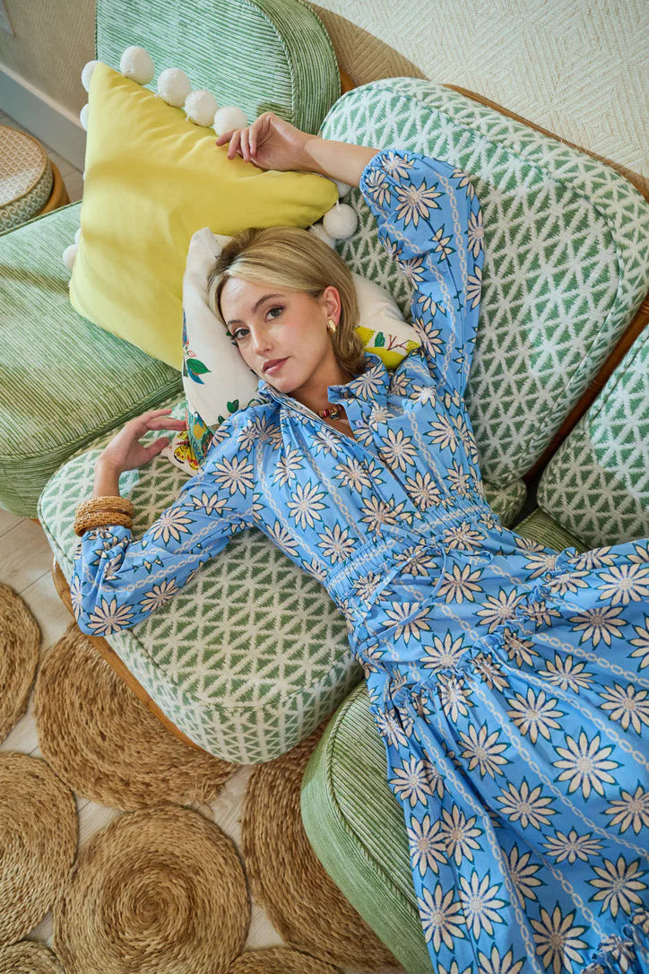 Banyan Long Sleeve Dress | Blue Daisy