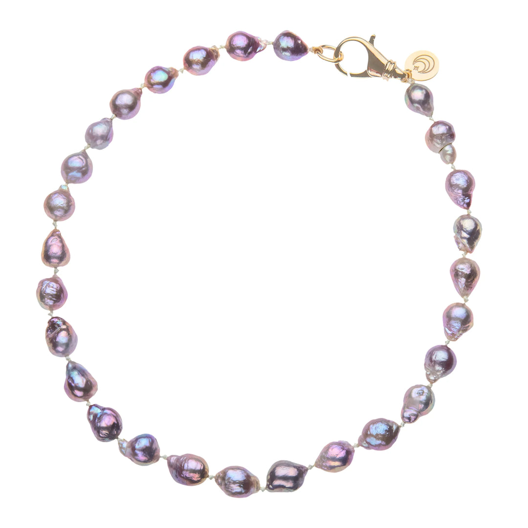 Jane Win Purple Pearl Beaded Necklace