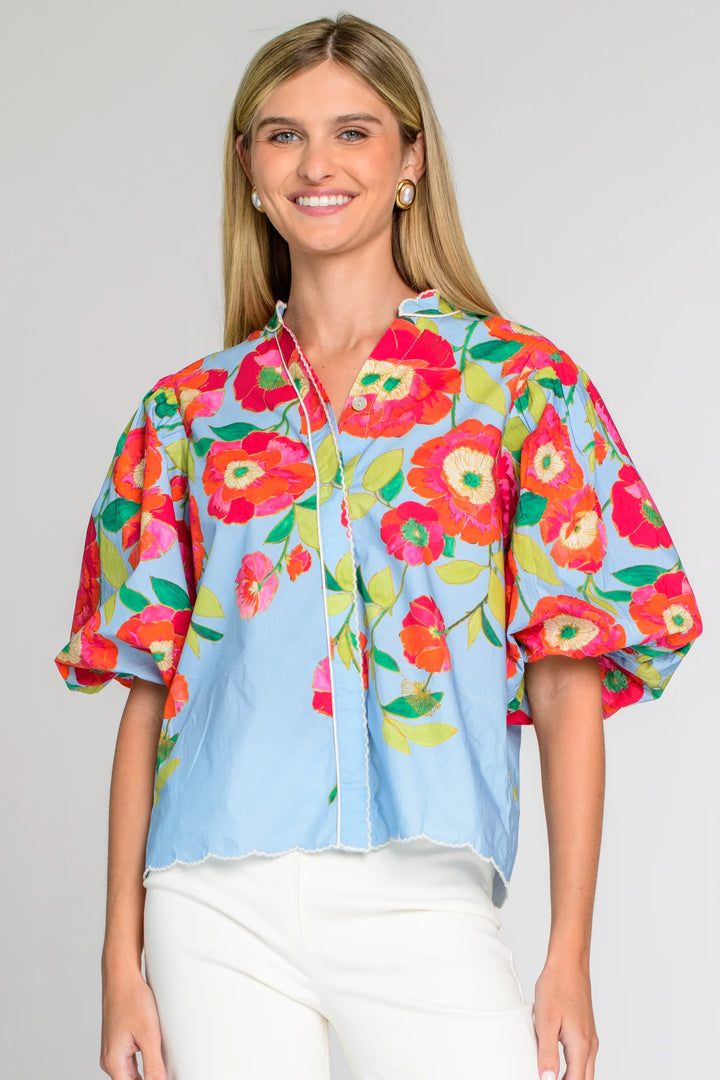 Edie Top | Poppy Patch Blueberry