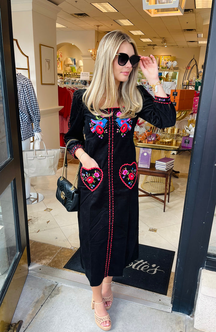 Olivia Dress | Love Bird Embroidery