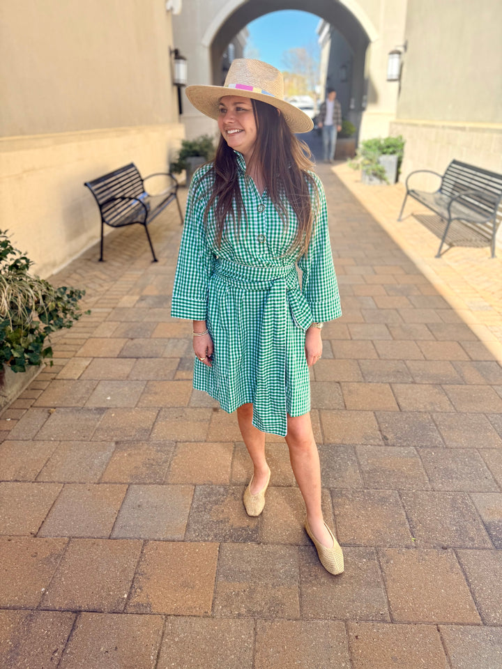Arden Dress | Green Gingham