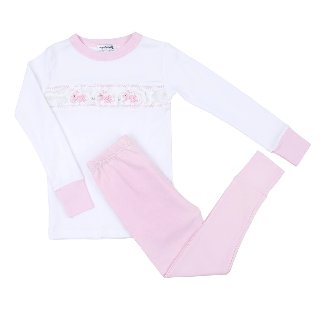 Pastel Bunny Classics Smocked Long Pajama | Pink