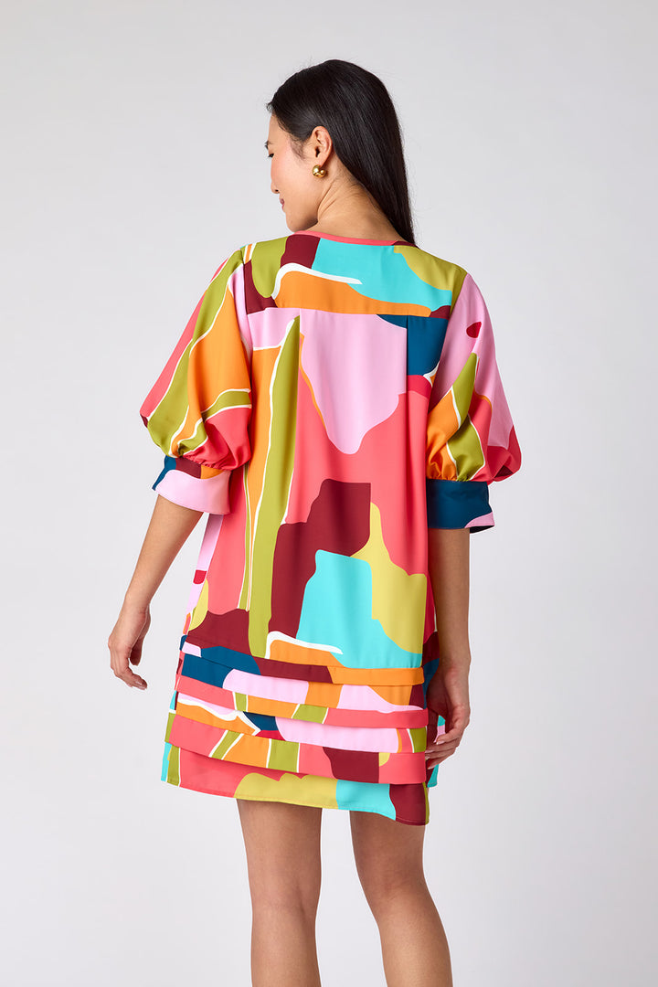 Elaine Dress | Block Poppy