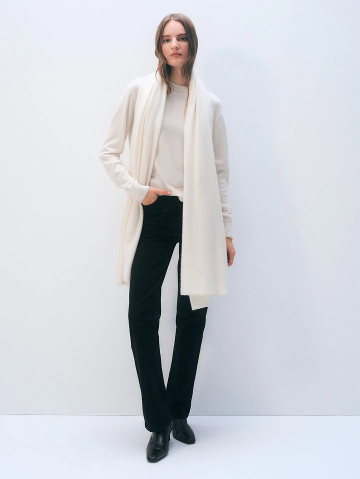 Superfine Cashmere Blend Travel Wrap | White