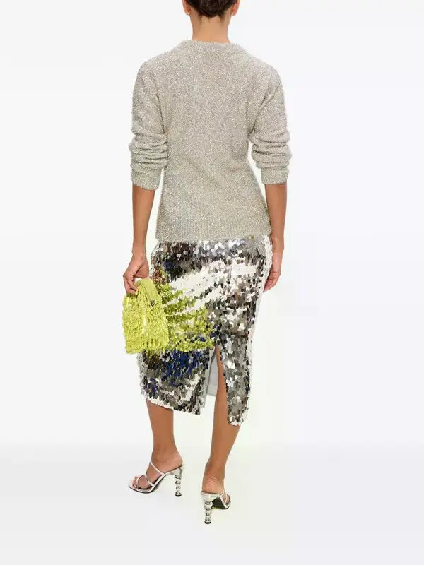 Briar Tinsel Knit Cardigan | Satellite Silver