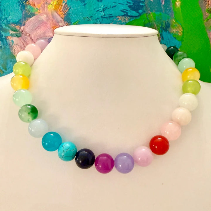 Mixed Gemstone Candy Necklace