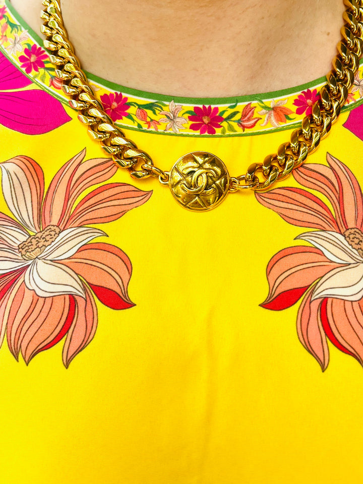 Quilted Coin Necklace