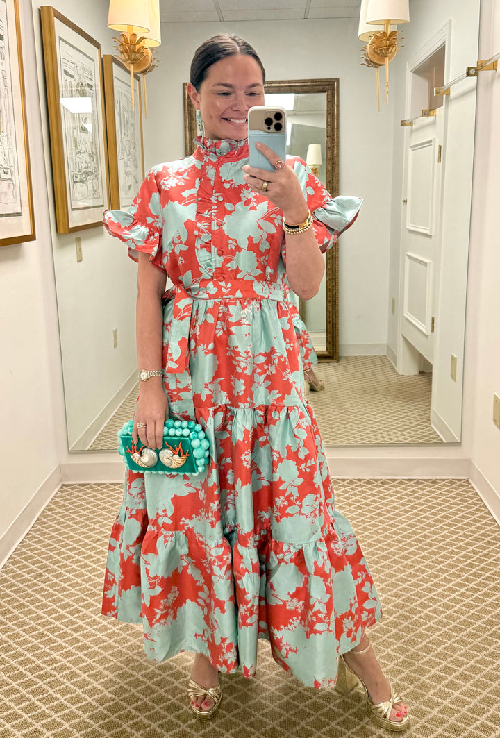 Sadie Maxi Dress | Red Briar Bloom Jacquard