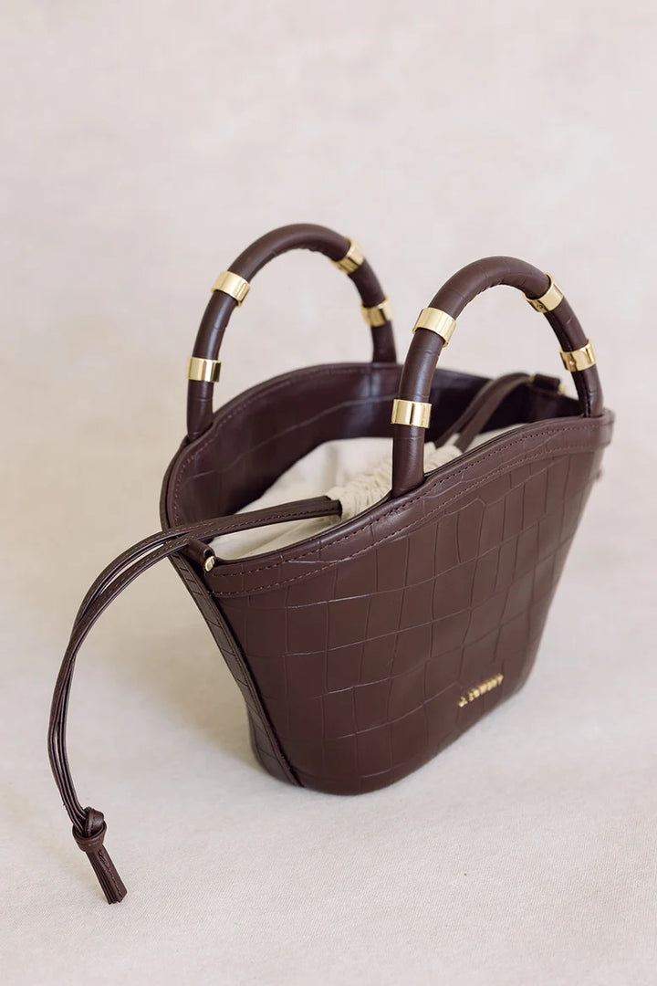 Mini Tote | Espresso Croc