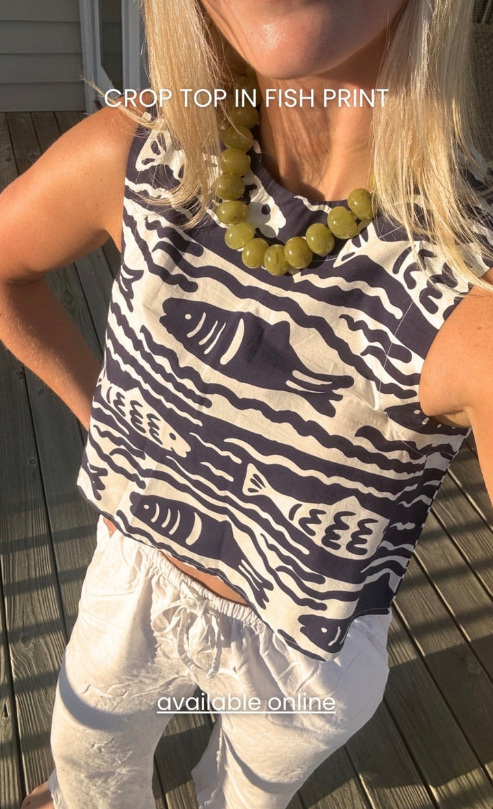Crop Top | Fish Print