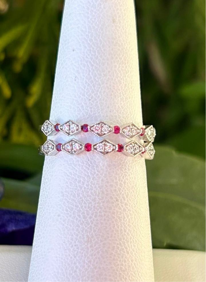 14kt Ruby and Diamond Band C8031-RWG