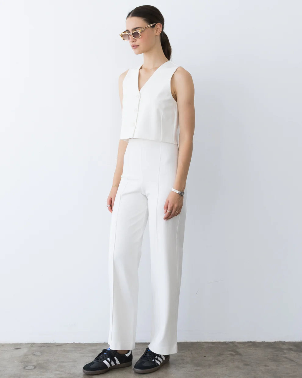 Ponte Knit Vest | Off-White