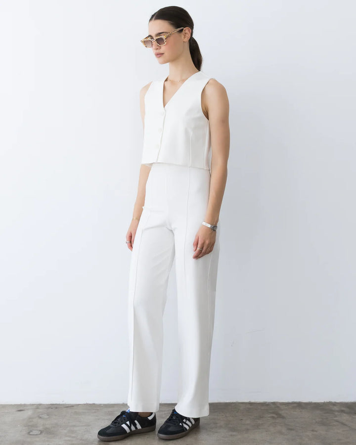Ponte Knit Vest | Off-White