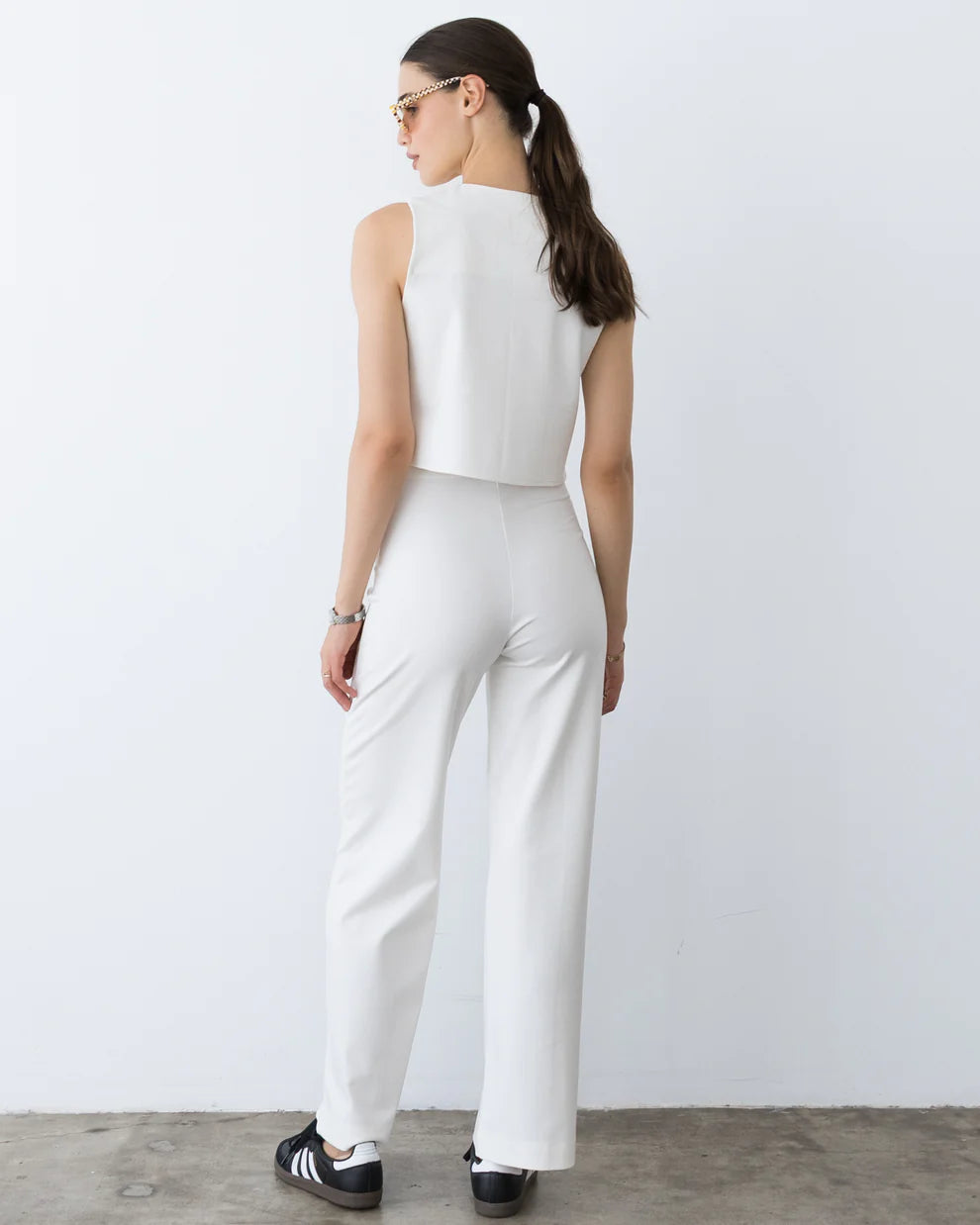 Ponte Knit Vest | Off-White
