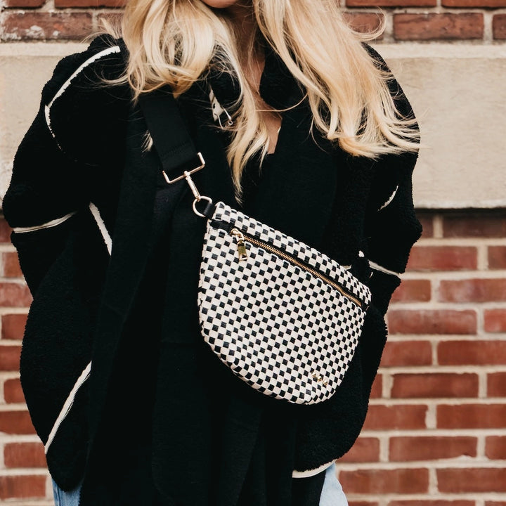 Woven Bum Bag | Checkered Black