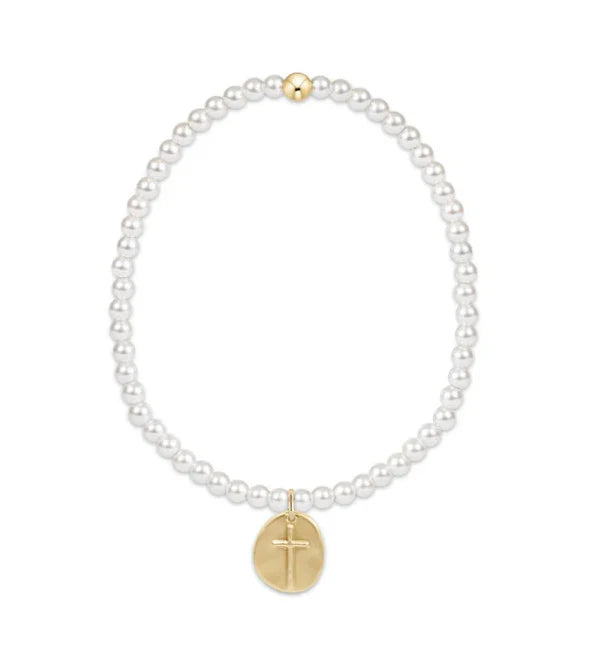 Classic Pearl Bead Bracelet with Charm | +Sizes - Charlotte's Inc