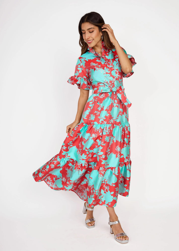 Sadie Maxi Dress | Red Briar Bloom Jacquard