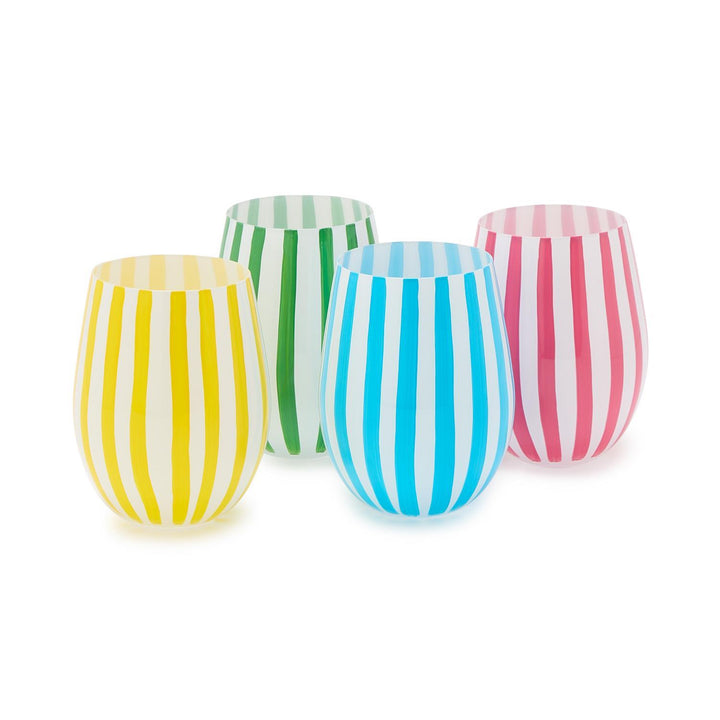 Hand Painted Stemless Wine Glasses | + Colors