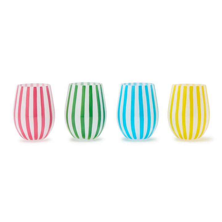 Hand Painted Stemless Wine Glasses | + Colors