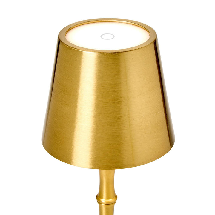 Portable Cordless Gold Bamboo Table Lamp