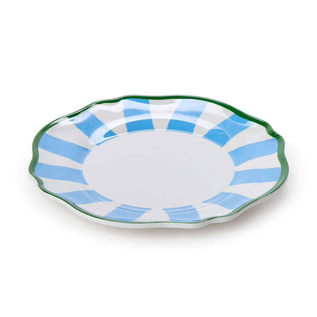 Assorted Blue Striped Plates | Set of 4